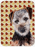 Norfolk Terrier Puppy Fall Leaves Cutting Board Tempered Glass Kitchen Cutting Surface, Heat Resistant Chopping, Non-Slip Feet, Food Prep & Serving
