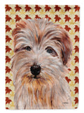 Norfolk Terrier Fall Leaves House Flag 28x40 Porch Sleeve Pole Decorative Outside Yard Banner Artwork Wall Hanging, Polyester