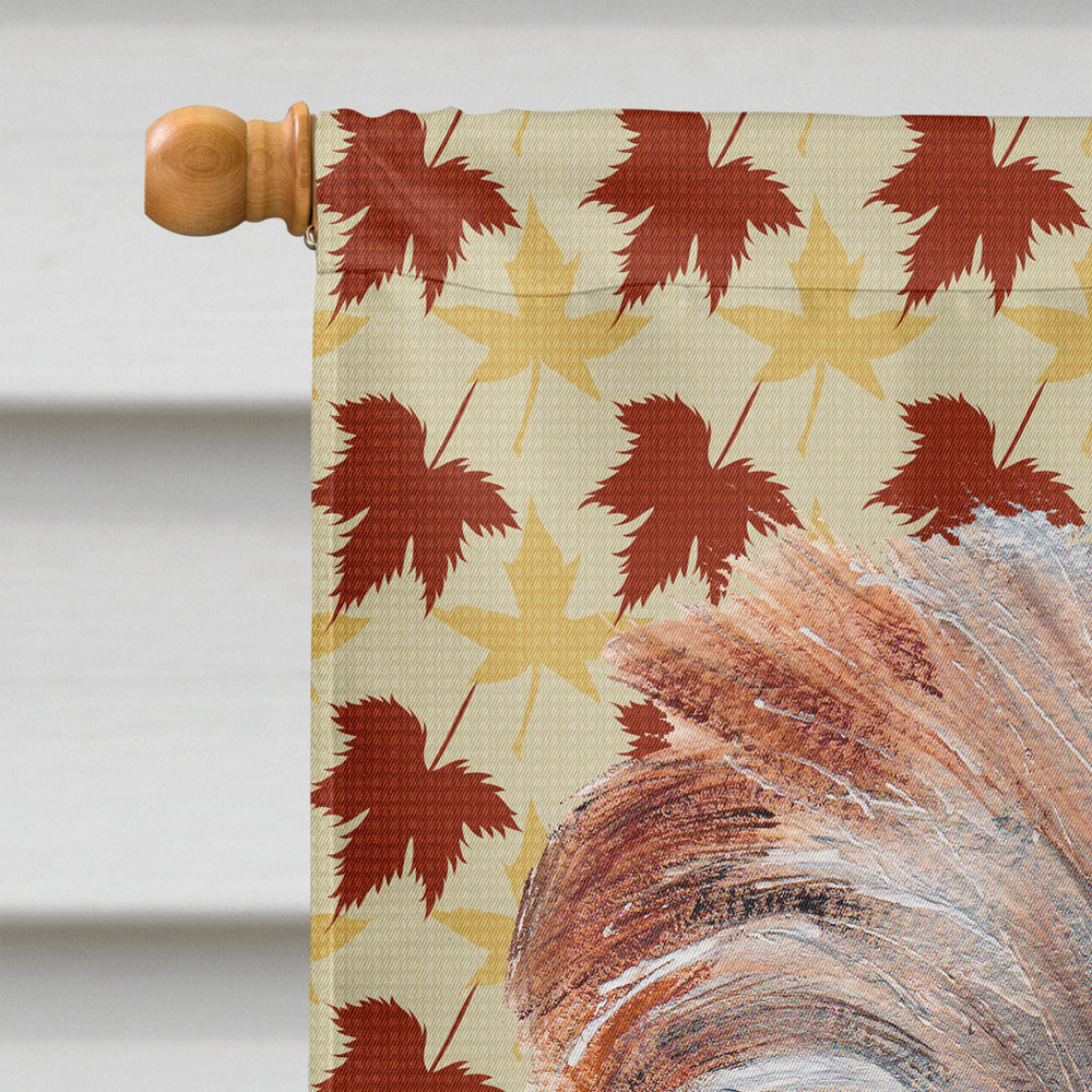 Norfolk Terrier Fall Leaves House Flag 28x40 Porch Sleeve Pole Decorative Outside Yard Banner Artwork Wall Hanging, Polyester