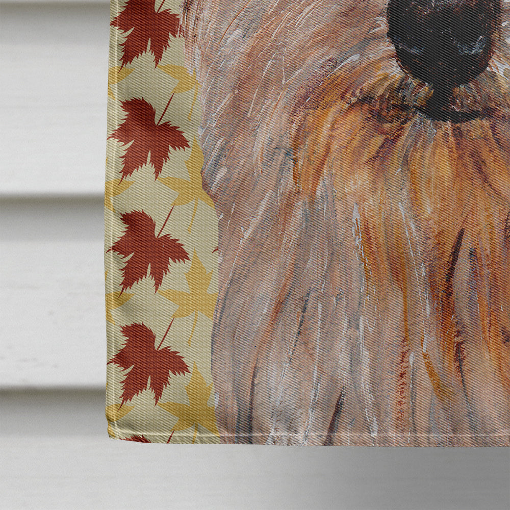 Norfolk Terrier Fall Leaves House Flag 28x40 Porch Sleeve Pole Decorative Outside Yard Banner Artwork Wall Hanging, Polyester