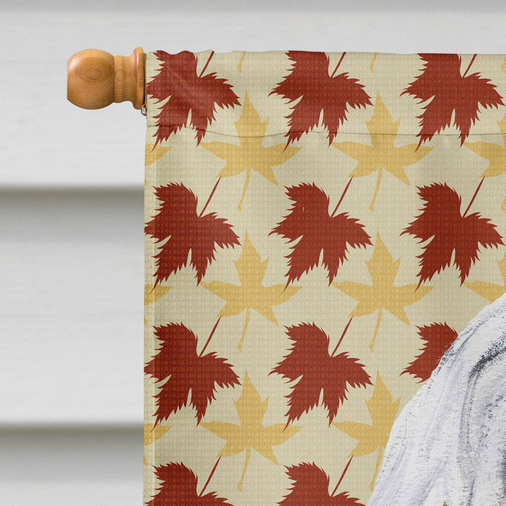 Havanese Fall Leaves House Flag 28x40 Porch Sleeve Pole Decorative Outside Yard Banner Artwork Wall Hanging, Polyester