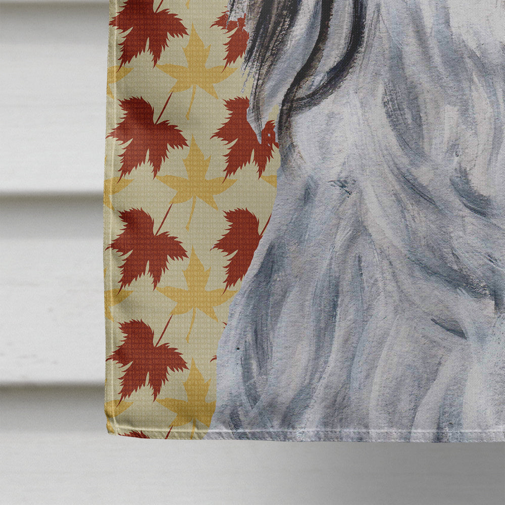 Havanese Fall Leaves House Flag 28x40 Porch Sleeve Pole Decorative Outside Yard Banner Artwork Wall Hanging, Polyester