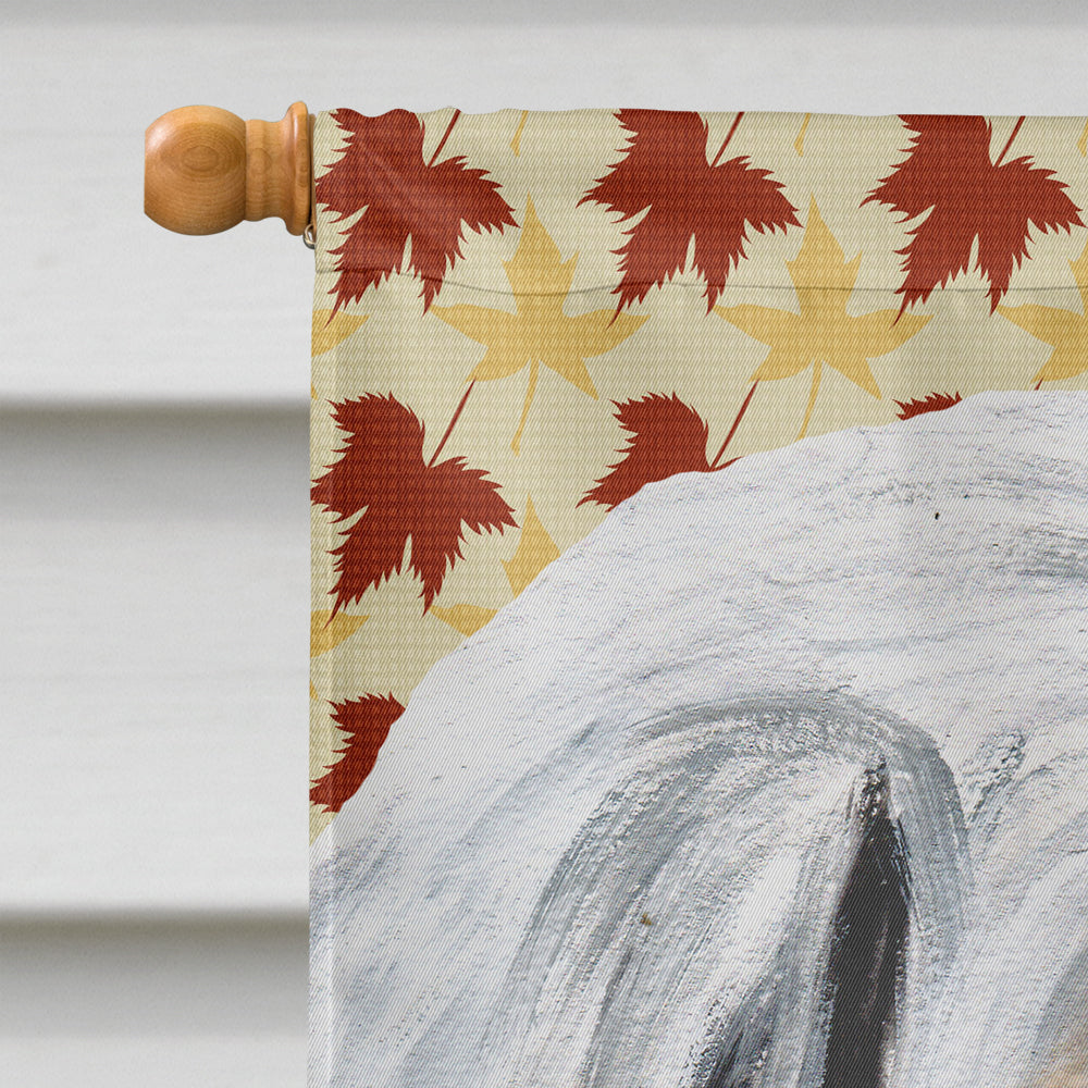 Great Pyrenees Fall Leaves House Flag 28x40 Porch Sleeve Pole Decorative Outside Yard Banner Artwork Wall Hanging, Polyester