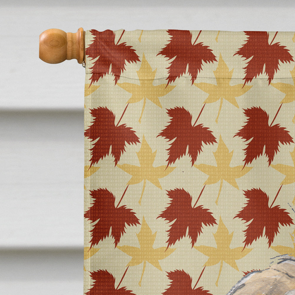 Golden Doodle 2 Fall Leaves House Flag 28x40 Porch Sleeve Pole Decorative Outside Yard Banner Artwork Wall Hanging, Polyester