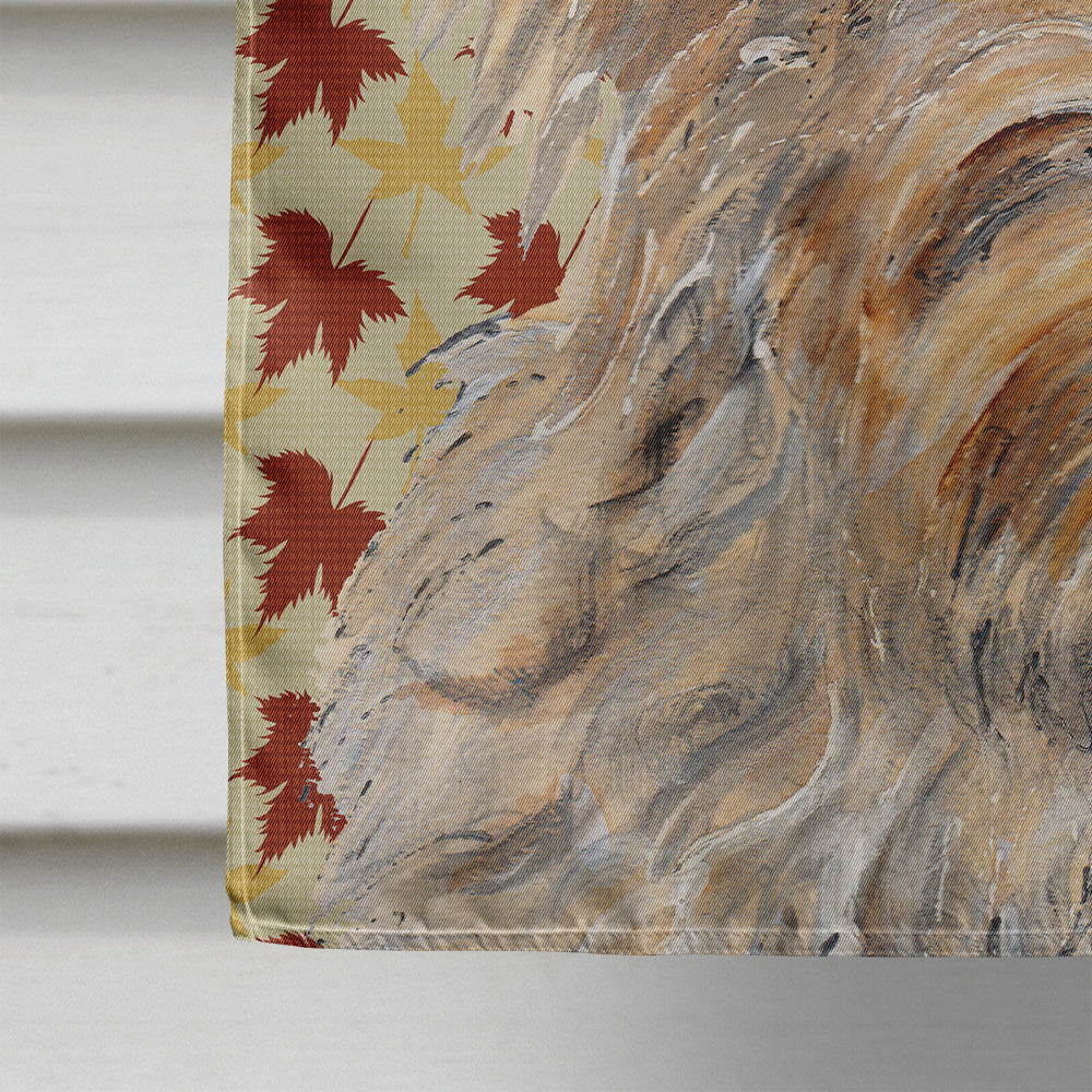 Golden Doodle 2 Fall Leaves House Flag 28x40 Porch Sleeve Pole Decorative Outside Yard Banner Artwork Wall Hanging, Polyester