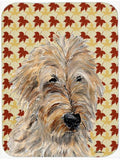 Golden Doodle 2 Fall Leaves Cutting Board Tempered Glass Kitchen Cutting Surface, Heat Resistant Chopping, Non-Slip Feet, Food Prep & Serving