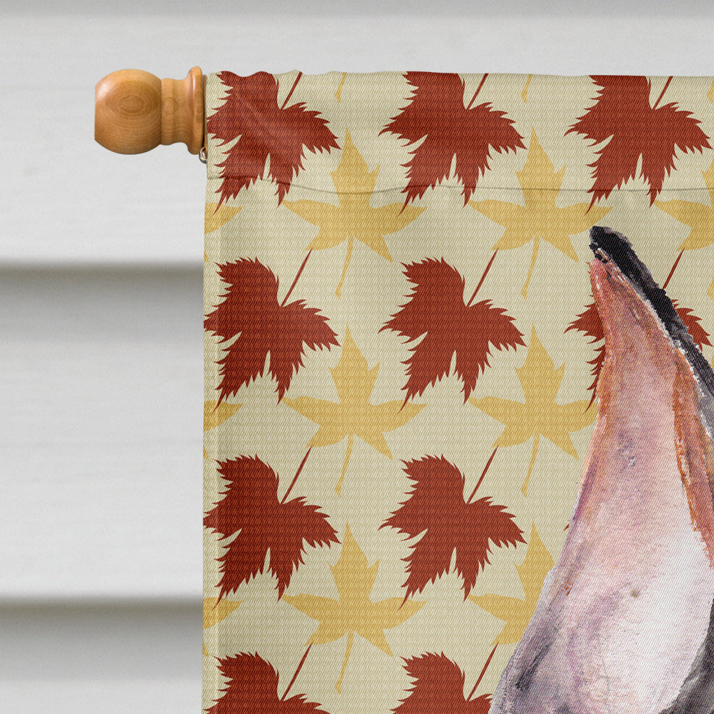 German Pinscher Fall Leaves House Flag 28x40 Porch Sleeve Pole Decorative Outside Yard Banner Artwork Wall Hanging, Polyester