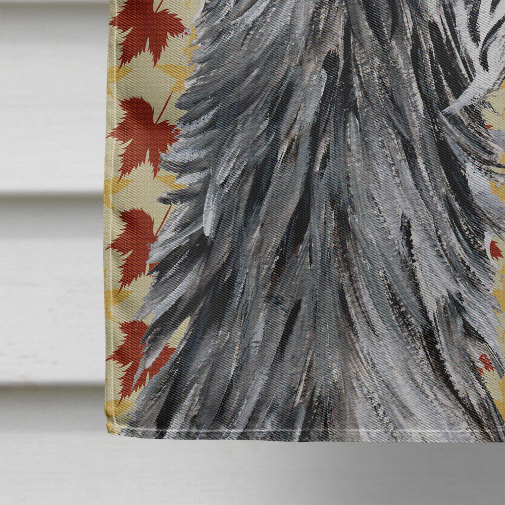 Scottish Deerhound Fall Leaves House Flag 28x40 Porch Sleeve Pole Decorative Outside Yard Banner Artwork Wall Hanging, Polyester