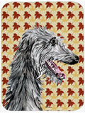 Scottish Deerhound Fall Leaves Cutting Board Tempered Glass Kitchen Cutting Surface, Heat Resistant Chopping, Non-Slip Feet, Food Prep & Serving