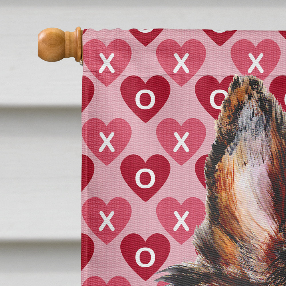 Collie Hearts and Love House Flag 28x40 Porch Sleeve Pole Decorative Outside Yard Banner Artwork Wall Hanging, Polyester