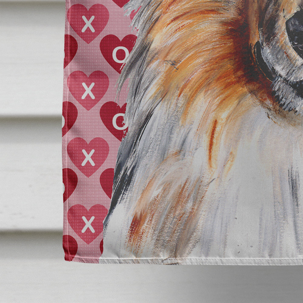 Collie Hearts and Love House Flag 28x40 Porch Sleeve Pole Decorative Outside Yard Banner Artwork Wall Hanging, Polyester