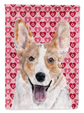 Cardigan Corgi Hearts and Love House Flag 28x40 Porch Sleeve Pole Decorative Outside Yard Banner Artwork Wall Hanging, Polyester