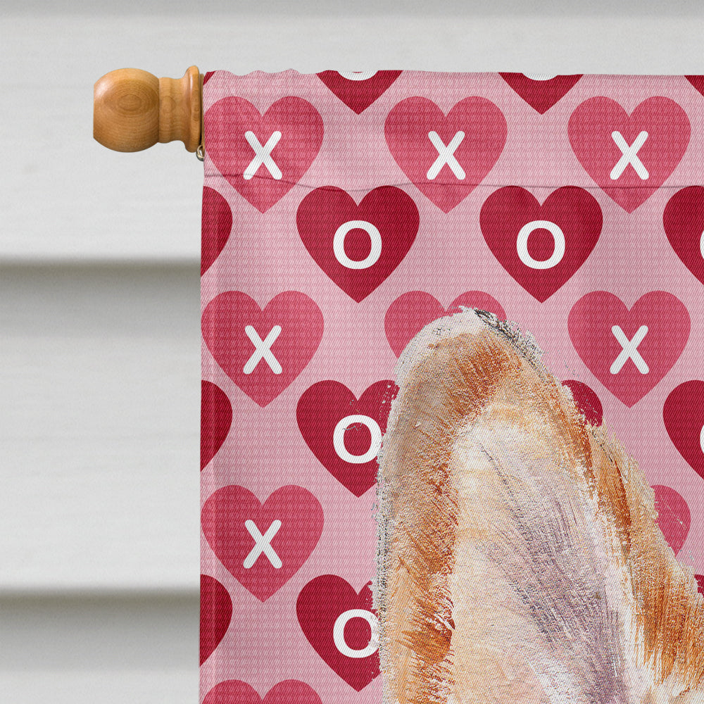 Cardigan Corgi Hearts and Love House Flag 28x40 Porch Sleeve Pole Decorative Outside Yard Banner Artwork Wall Hanging, Polyester
