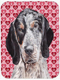 Blue Tick Coonhound Hearts and Love Cutting Board Tempered Glass Kitchen Cutting Surface, Heat Resistant Chopping, Non-Slip Feet, Food Prep & Serving