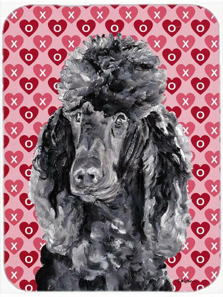 Black Standard Poodle Hearts and Love Cutting Board Tempered Glass Kitchen Cutting Surface, Heat Resistant Chopping, Non-Slip Feet, Food Prep & Serving