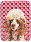 Red Miniature Poodle Hearts and Love Cutting Board Tempered Glass Kitchen Cutting Surface, Heat Resistant Chopping, Non-Slip Feet, Food Prep & Serving