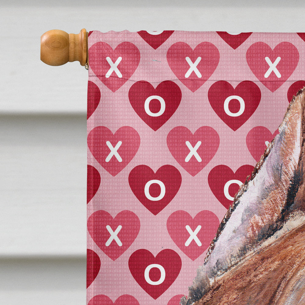 Staffordshire Bull Terrier Staffie Hearts and Love House Flag 28x40 Porch Sleeve Pole Decorative Outside Yard Banner Artwork Wall Hanging, Polyester