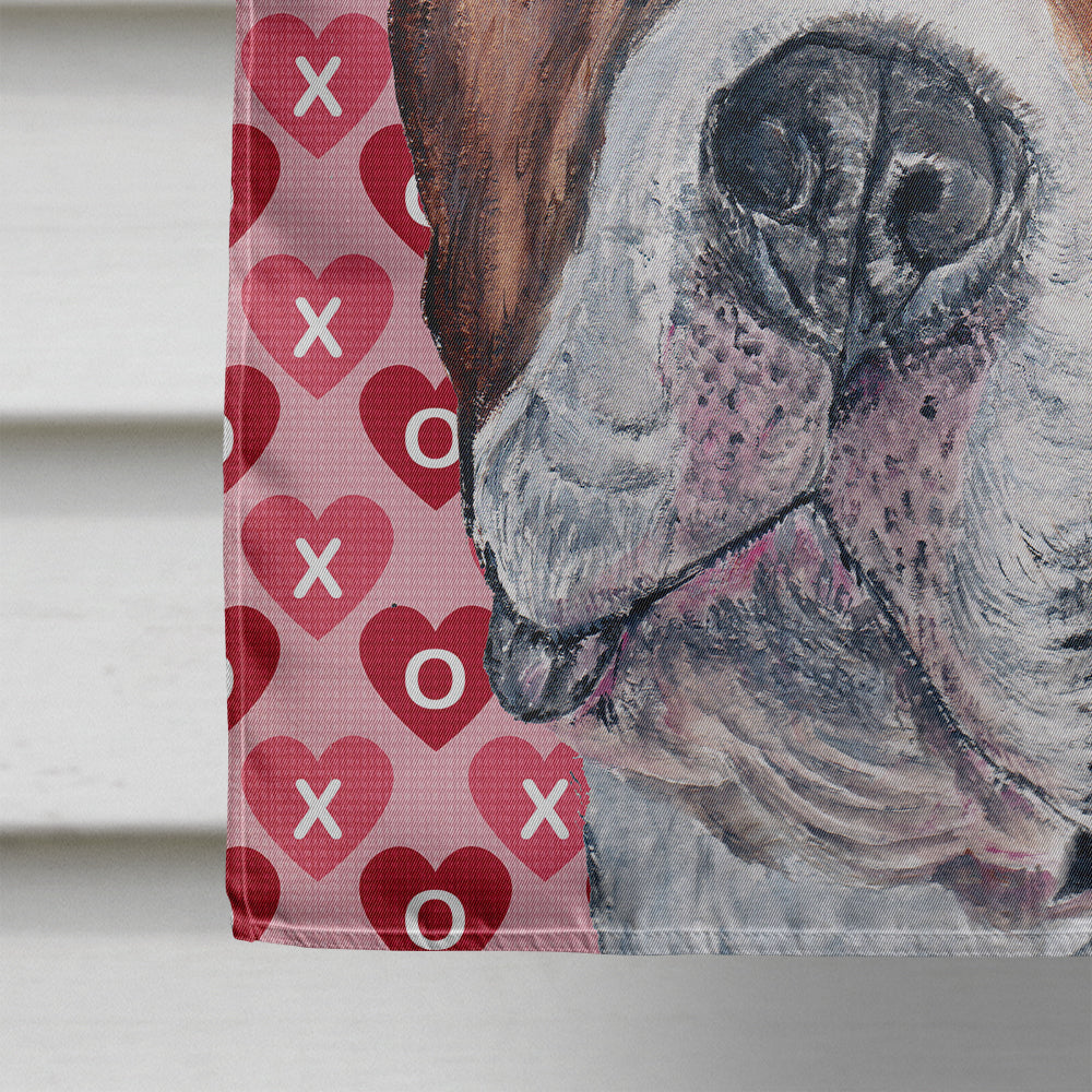 Staffordshire Bull Terrier Staffie Hearts and Love House Flag 28x40 Porch Sleeve Pole Decorative Outside Yard Banner Artwork Wall Hanging, Polyester