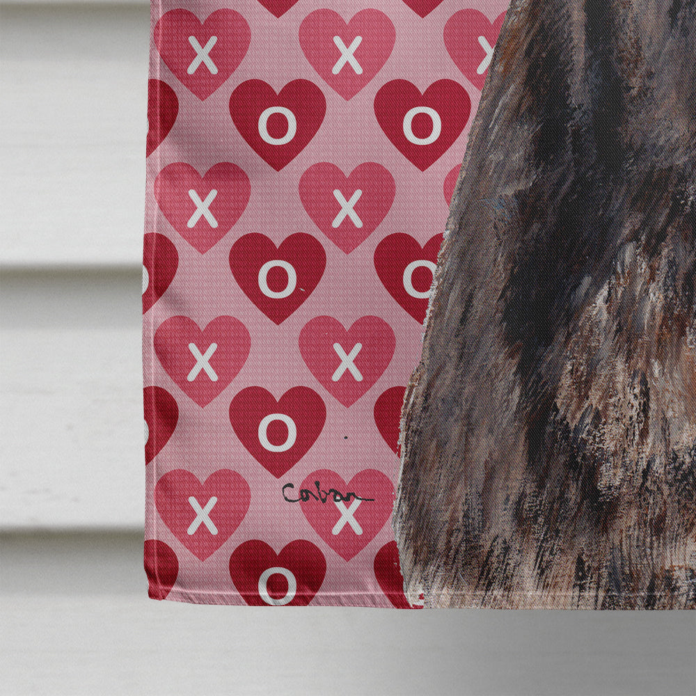 Staffordshire Bull Terrier Staffie Hearts and Love House Flag 28x40 Porch Sleeve Pole Decorative Outside Yard Banner Artwork Wall Hanging, Polyester