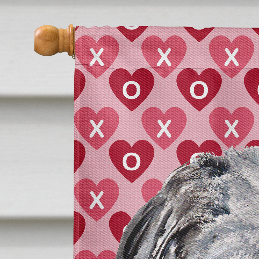 Scottish Deerhound Hearts and Love House Flag 28x40 Porch Sleeve Pole Decorative Outside Yard Banner Artwork Wall Hanging, Polyester