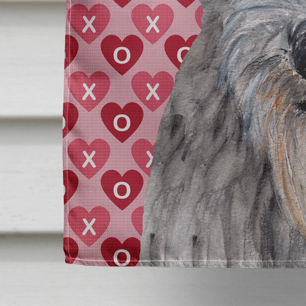 Scottish Deerhound Hearts and Love House Flag 28x40 Porch Sleeve Pole Decorative Outside Yard Banner Artwork Wall Hanging, Polyester