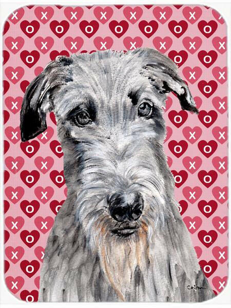 Scottish Deerhound Hearts and Love Cutting Board Tempered Glass Kitchen Cutting Surface, Heat Resistant Chopping, Non-Slip Feet, Food Prep & Serving