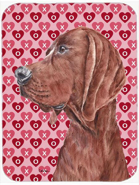 Redbone Coonhound Hearts and Love Cutting Board Tempered Glass Kitchen Cutting Surface, Heat Resistant Chopping, Non-Slip Feet, Food Prep & Serving