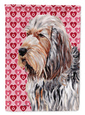 Otterhound Hearts and Love House Flag 28x40 Porch Sleeve Pole Decorative Outside Yard Banner Artwork Wall Hanging, Polyester