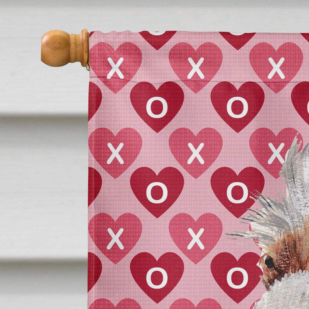 Otterhound Hearts and Love House Flag 28x40 Porch Sleeve Pole Decorative Outside Yard Banner Artwork Wall Hanging, Polyester