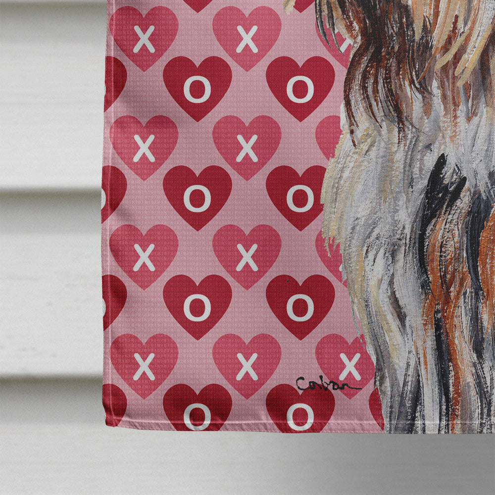 Otterhound Hearts and Love House Flag 28x40 Porch Sleeve Pole Decorative Outside Yard Banner Artwork Wall Hanging, Polyester