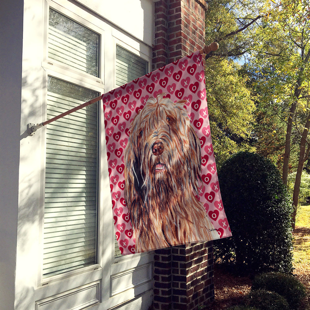 Otterhound Hearts and Love House Flag 28x40 Porch Sleeve Pole Decorative Outside Yard Banner Artwork Wall Hanging, Polyester
