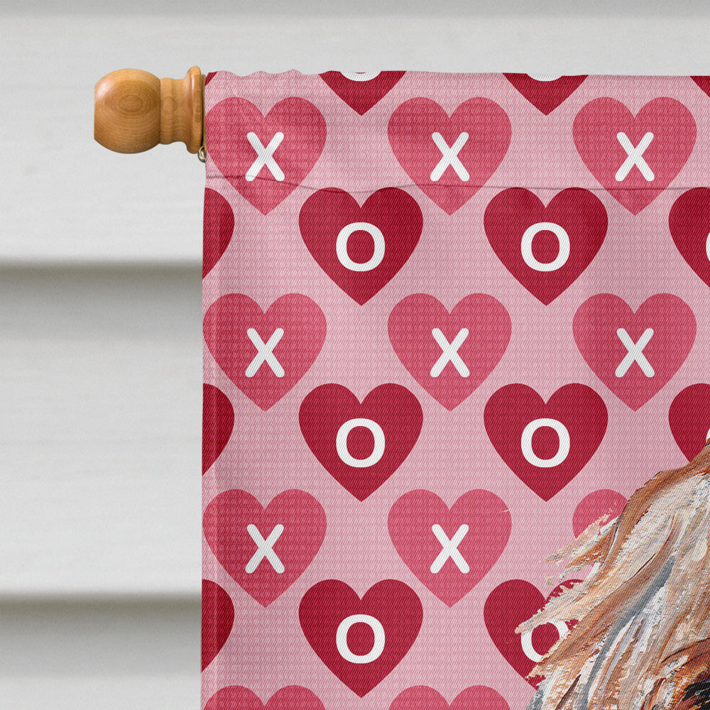 Otterhound Hearts and Love House Flag 28x40 Porch Sleeve Pole Decorative Outside Yard Banner Artwork Wall Hanging, Polyester