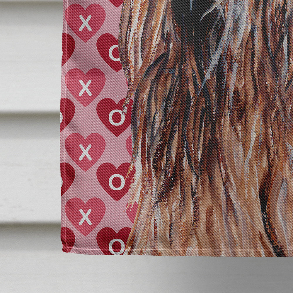 Otterhound Hearts and Love House Flag 28x40 Porch Sleeve Pole Decorative Outside Yard Banner Artwork Wall Hanging, Polyester