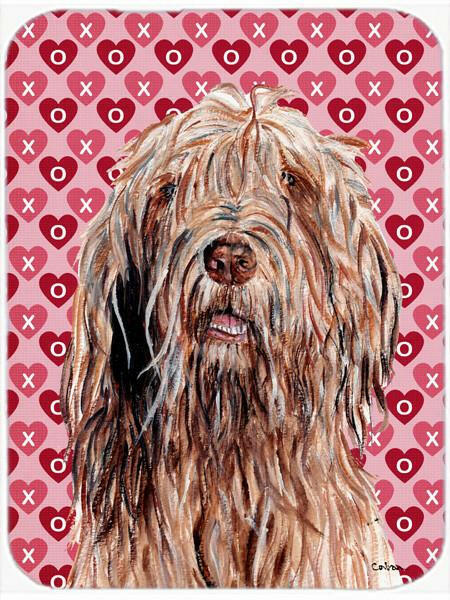 Otterhound Hearts and Love Cutting Board Tempered Glass Kitchen Cutting Surface, Heat Resistant Chopping, Non-Slip Feet, Food Prep & Serving