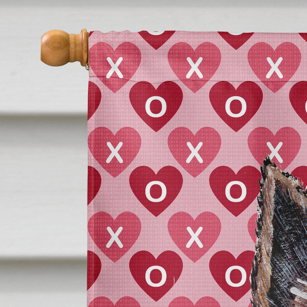 Norwich Terrier Hearts and Love House Flag 28x40 Porch Sleeve Pole Decorative Outside Yard Banner Artwork Wall Hanging, Polyester
