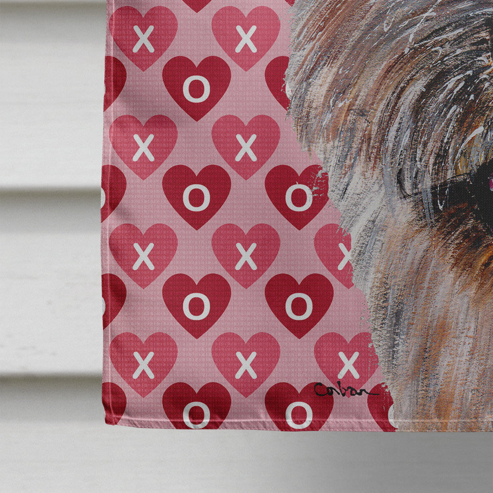 Norwich Terrier Hearts and Love House Flag 28x40 Porch Sleeve Pole Decorative Outside Yard Banner Artwork Wall Hanging, Polyester
