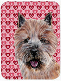 Norwich Terrier Hearts and Love Cutting Board Tempered Glass Kitchen Cutting Surface, Heat Resistant Chopping, Non-Slip Feet, Food Prep & Serving