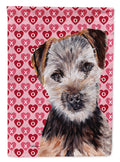 Norfolk Terrier Puppy Hearts and Love House Flag 28x40 Porch Sleeve Pole Decorative Outside Yard Banner Artwork Wall Hanging, Polyester