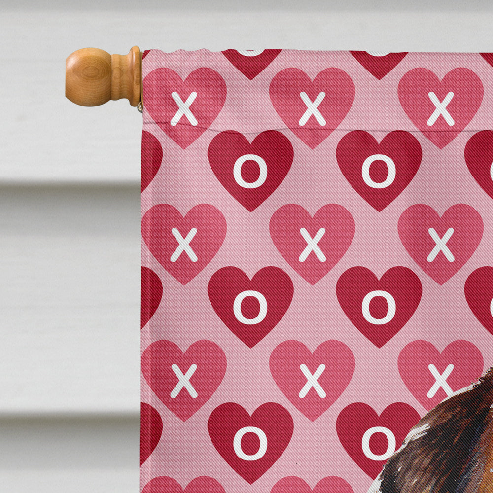 Norfolk Terrier Puppy Hearts and Love House Flag 28x40 Porch Sleeve Pole Decorative Outside Yard Banner Artwork Wall Hanging, Polyester