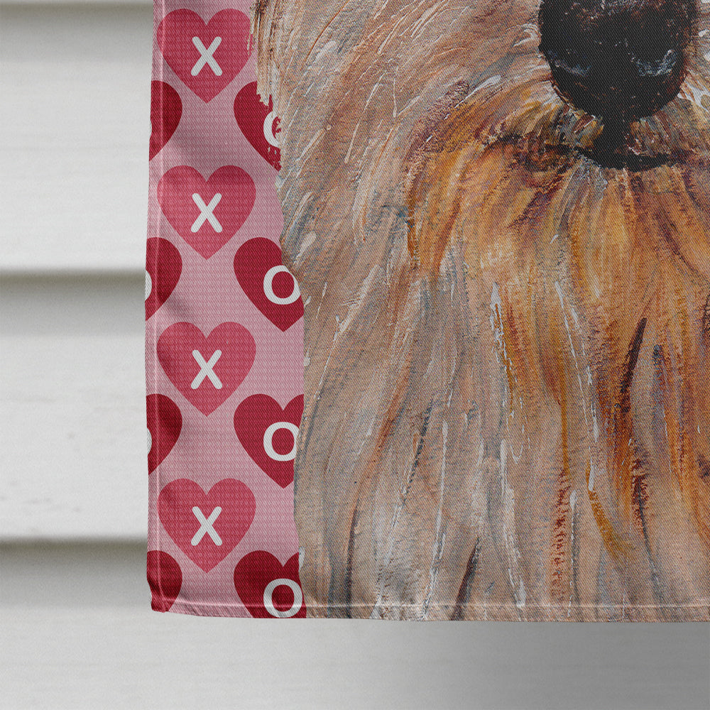 Norfolk Terrier Hearts and Love House Flag 28x40 Porch Sleeve Pole Decorative Outside Yard Banner Artwork Wall Hanging, Polyester