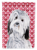 Havanese Hearts and Love House Flag 28x40 Porch Sleeve Pole Decorative Outside Yard Banner Artwork Wall Hanging, Polyester