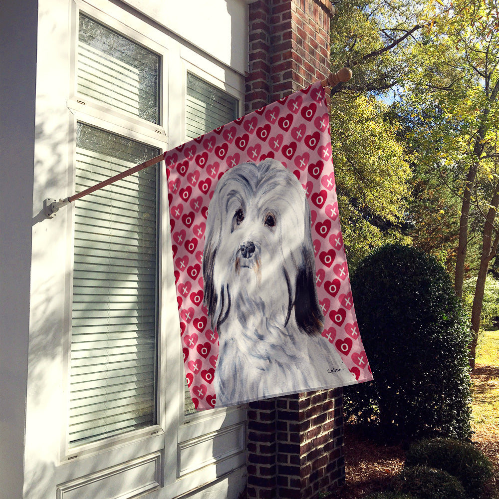 Havanese Hearts and Love House Flag 28x40 Porch Sleeve Pole Decorative Outside Yard Banner Artwork Wall Hanging, Polyester
