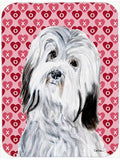 Havanese Hearts and Love Cutting Board Tempered Glass Kitchen Cutting Surface, Heat Resistant Chopping, Non-Slip Feet, Food Prep & Serving