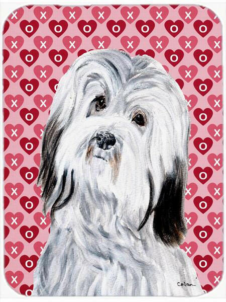 Havanese Hearts and Love Cutting Board Tempered Glass Kitchen Cutting Surface, Heat Resistant Chopping, Non-Slip Feet, Food Prep & Serving