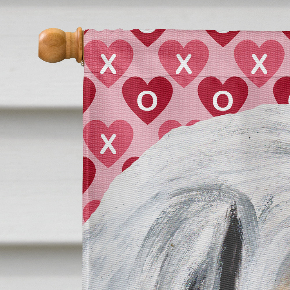Great Pyrenees Hearts and Love House Flag 28x40 Porch Sleeve Pole Decorative Outside Yard Banner Artwork Wall Hanging, Polyester