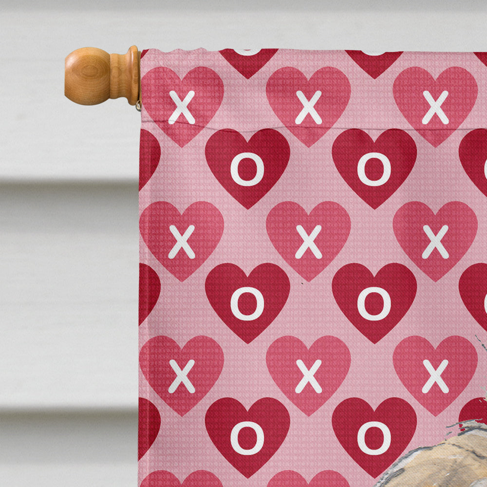 Golden Doodle 2 Hearts and Love House Flag 28x40 Porch Sleeve Pole Decorative Outside Yard Banner Artwork Wall Hanging, Polyester