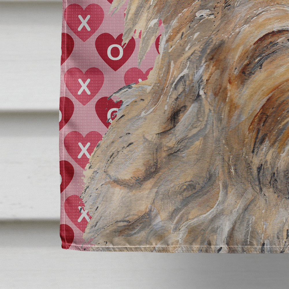 Golden Doodle 2 Hearts and Love House Flag 28x40 Porch Sleeve Pole Decorative Outside Yard Banner Artwork Wall Hanging, Polyester