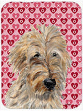 Golden Doodle 2 Hearts and Love Cutting Board Tempered Glass Kitchen Cutting Surface, Heat Resistant Chopping, Non-Slip Feet, Food Prep & Serving