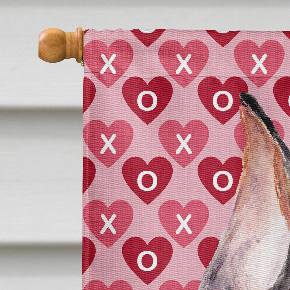 German Pinscher Hearts and Love House Flag 28x40 Porch Sleeve Pole Decorative Outside Yard Banner Artwork Wall Hanging, Polyester
