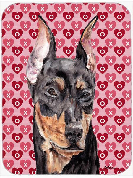 German Pinscher Hearts and Love Cutting Board Tempered Glass Kitchen Cutting Surface, Heat Resistant Chopping, Non-Slip Feet, Food Prep & Serving